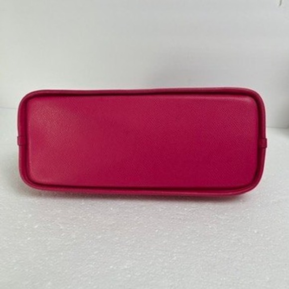 Coach Pink Crossgrain Leather Dome Satchel Double Zip Purse - Picture 8 of 11